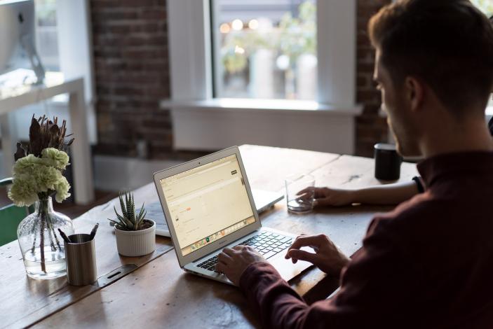 Man working at a computer