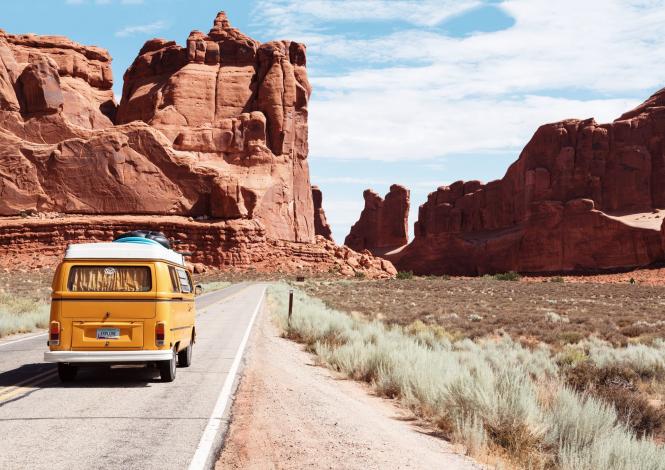 Van at Arches National Park