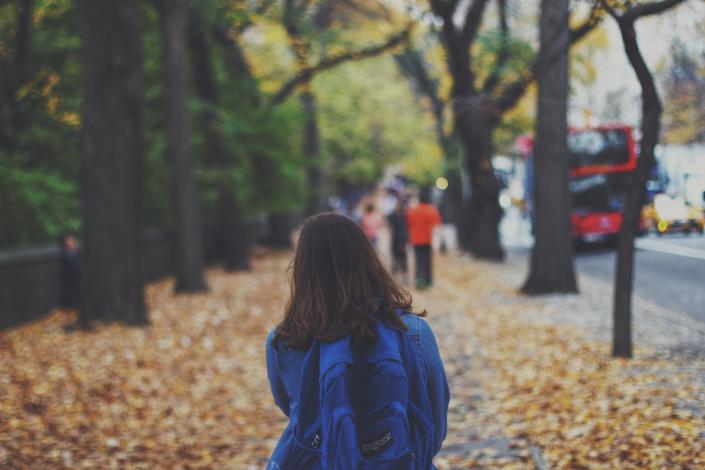 Person walking down street