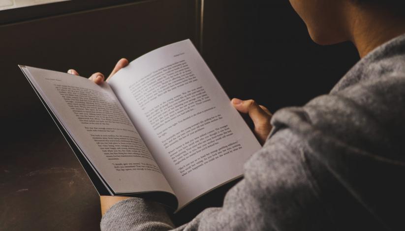 Person reading book