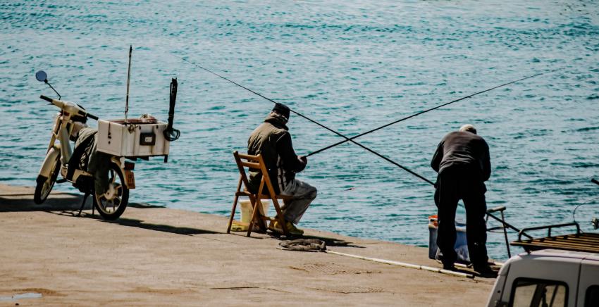 Two men fishing