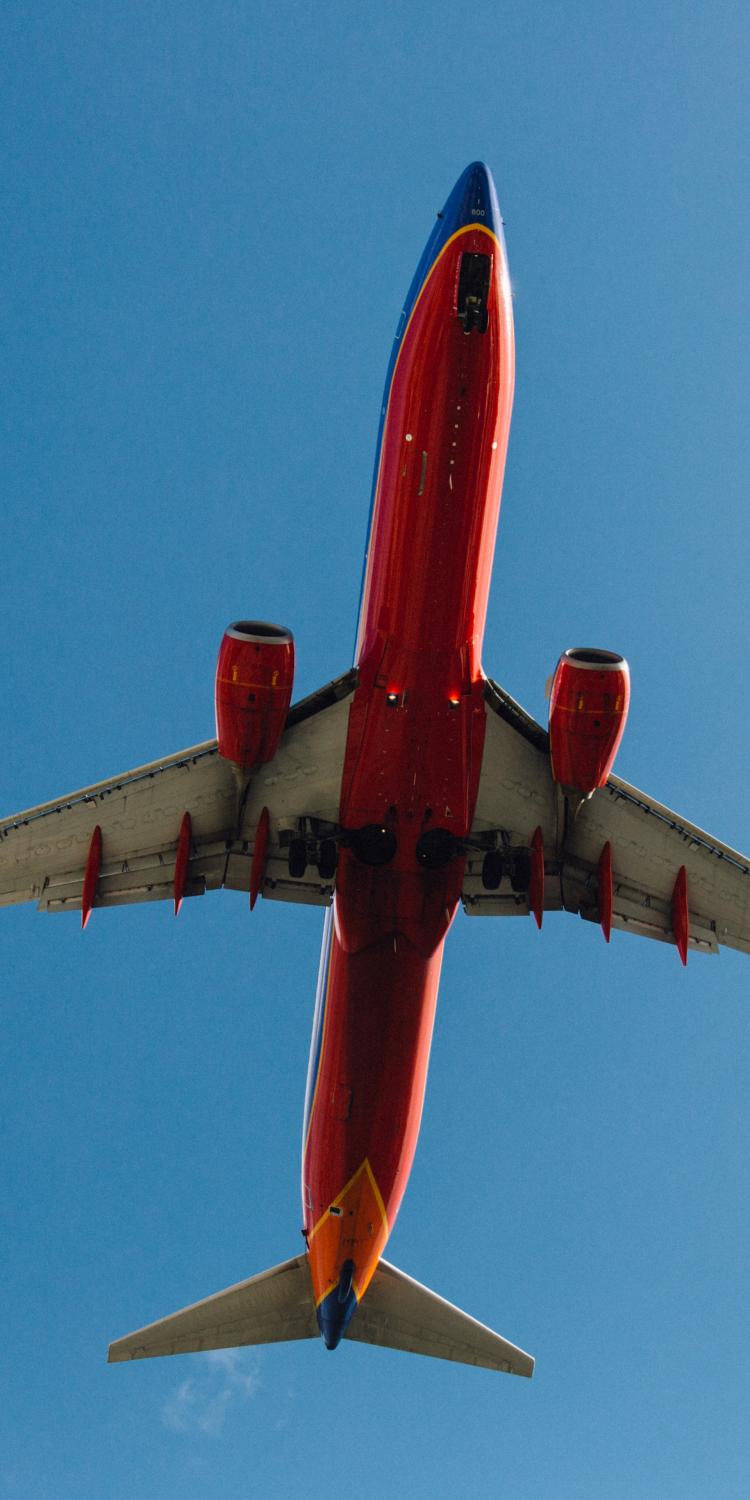 Underside of Southwest plane