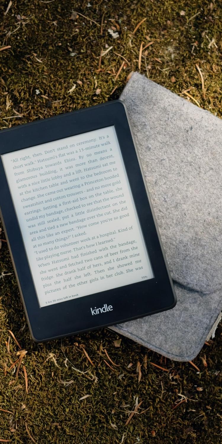 Kindle laying on ground
