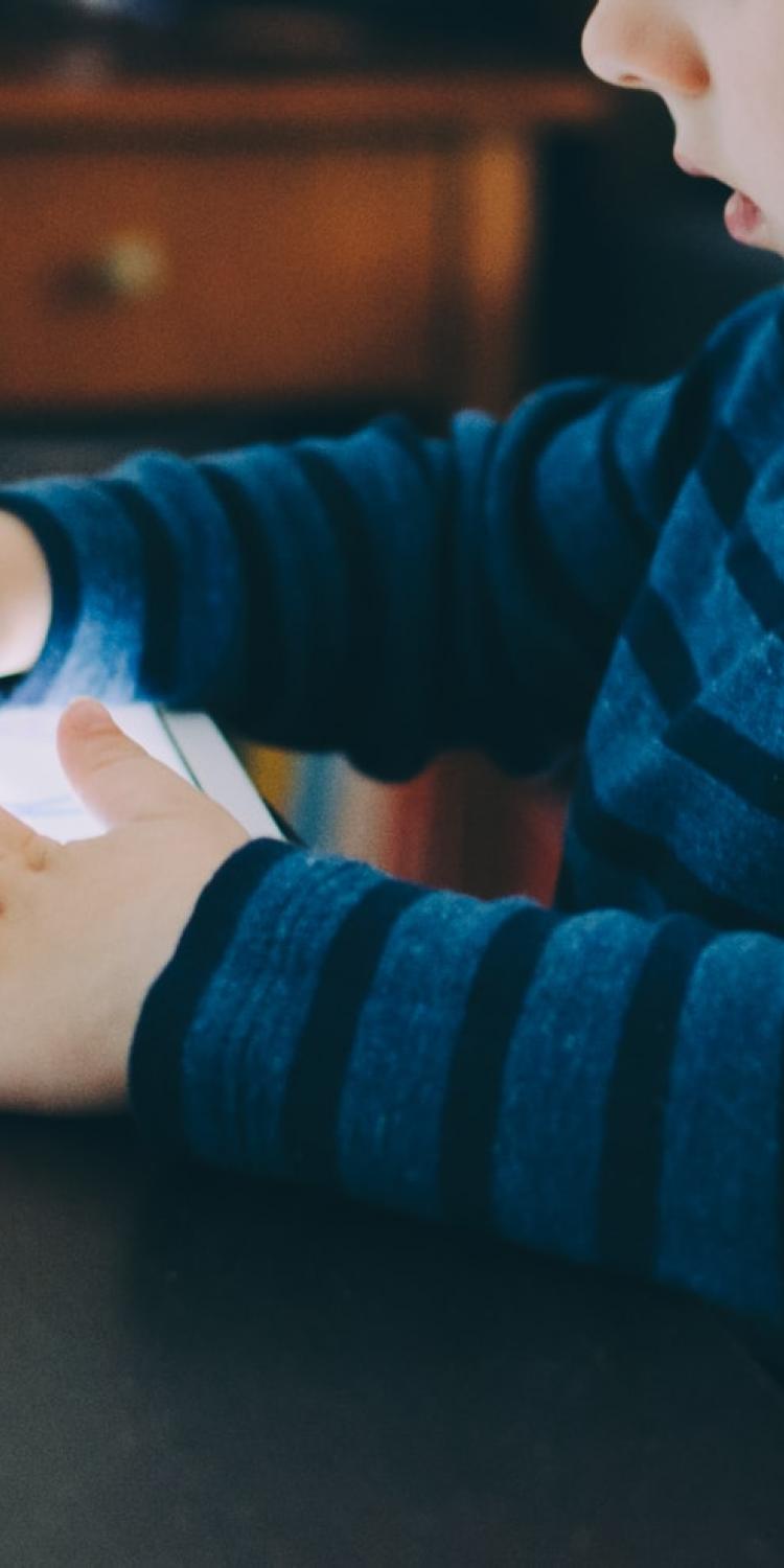 Child using tablet