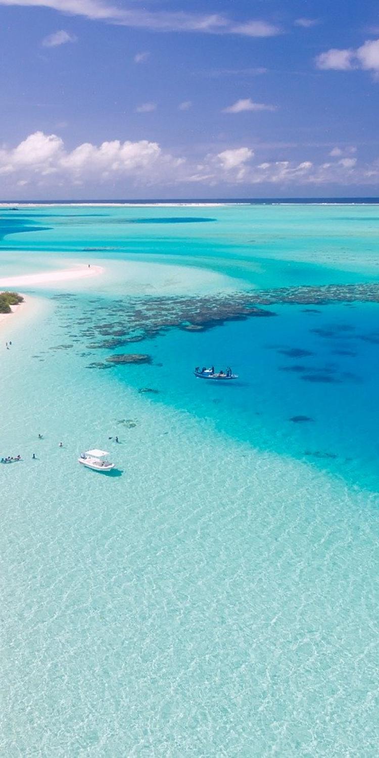 White beach and crystal blue ocean