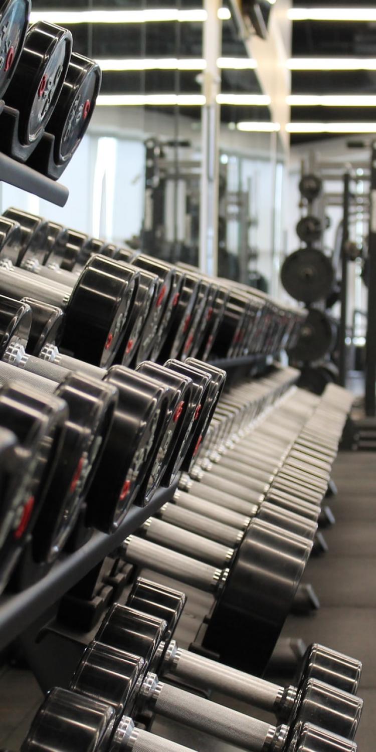 Woman at gym working out