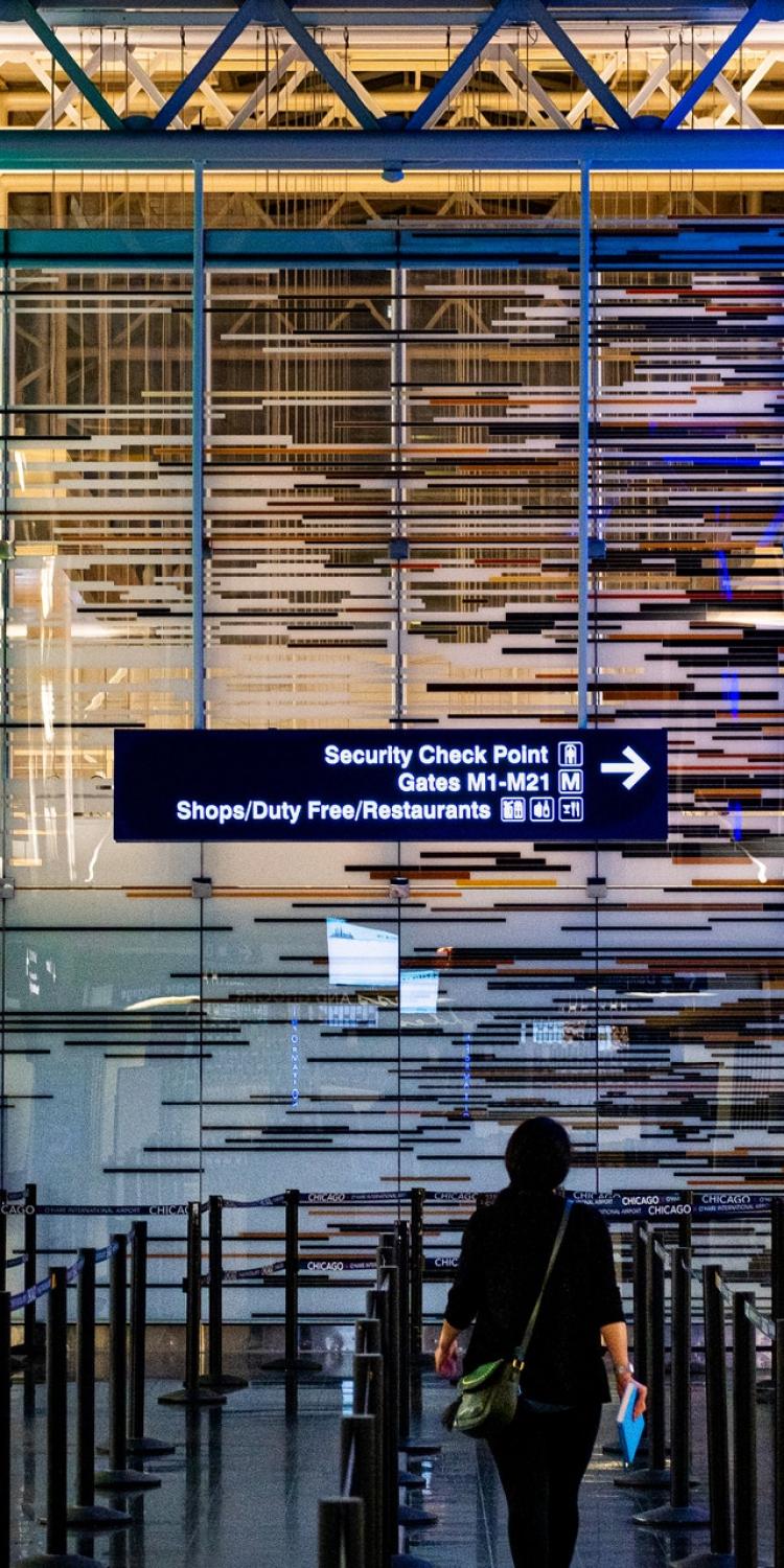 Airport sign for security