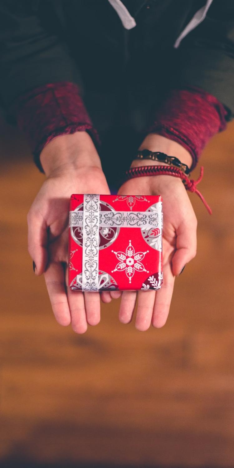 Person holding gift