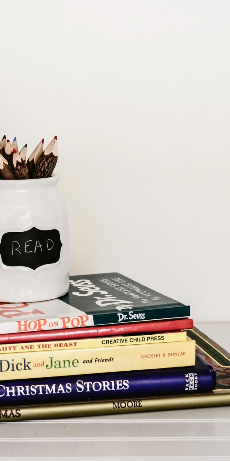 Books on table