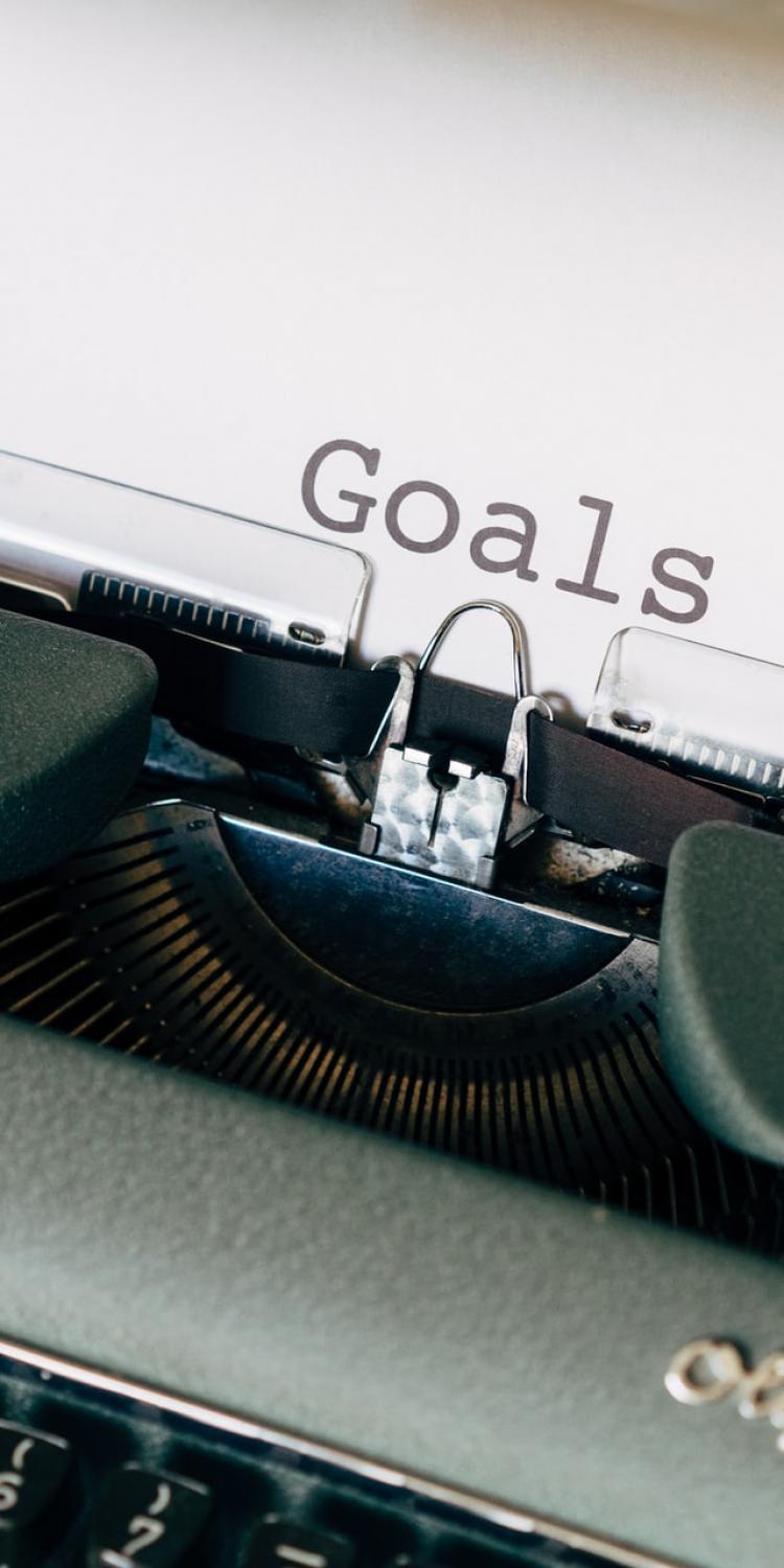 Typewriter that says Goals