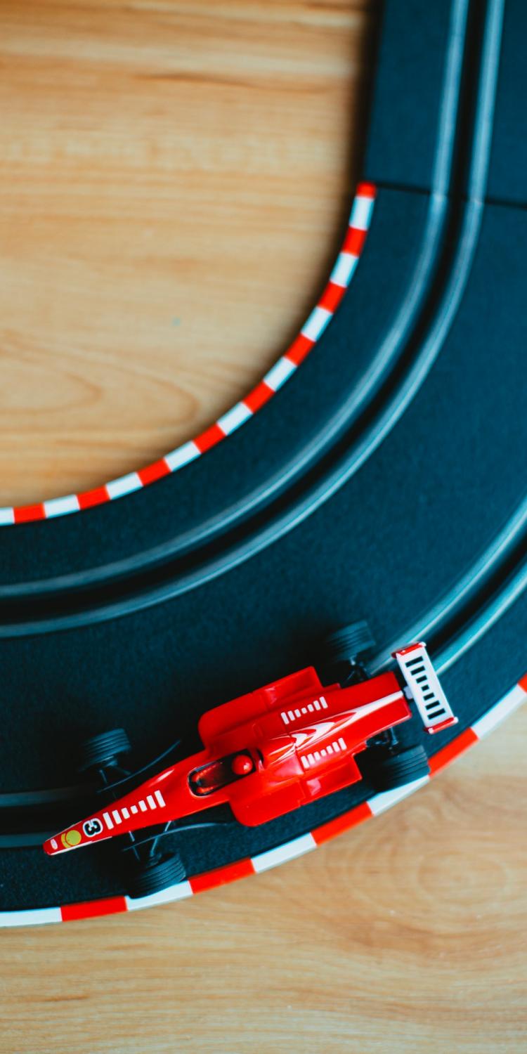 Toy car on track