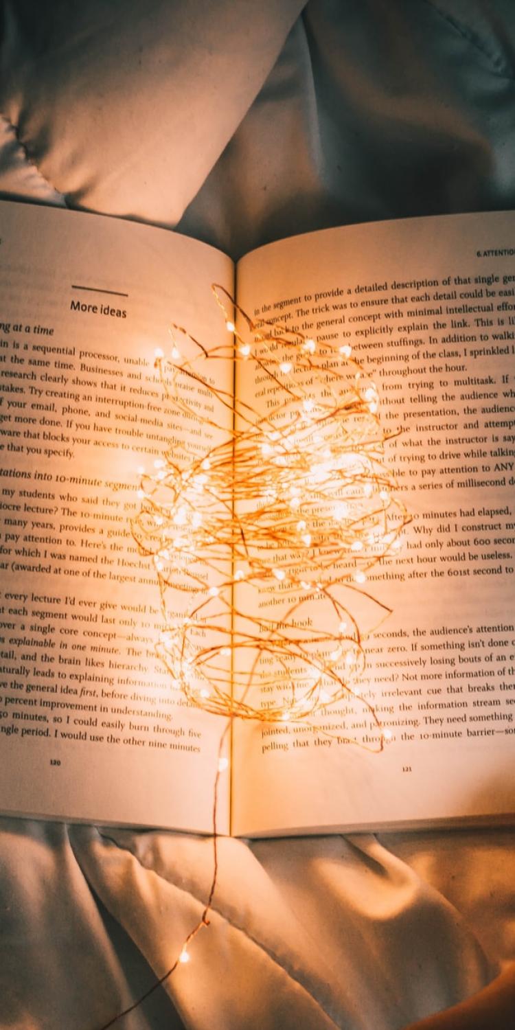 Book with lights on it