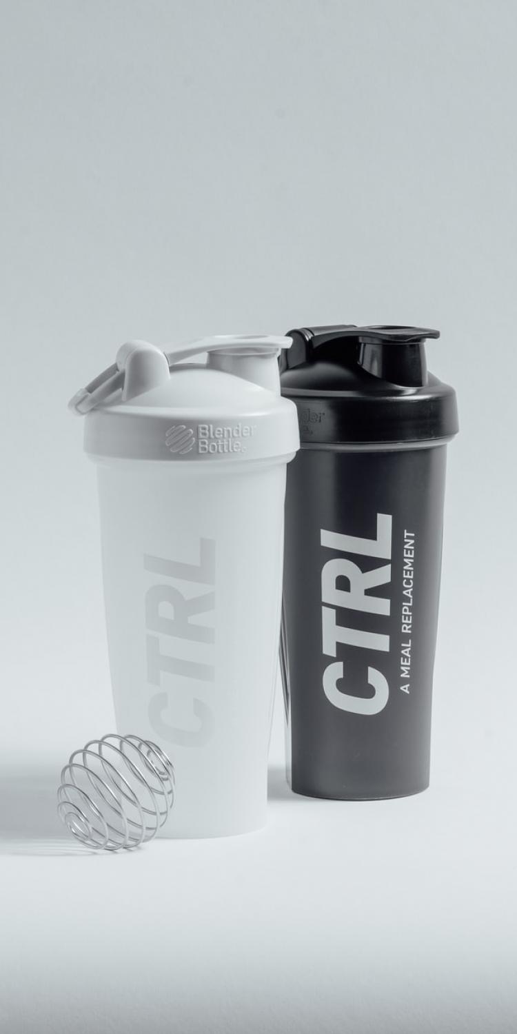 Black and white shaker bottles