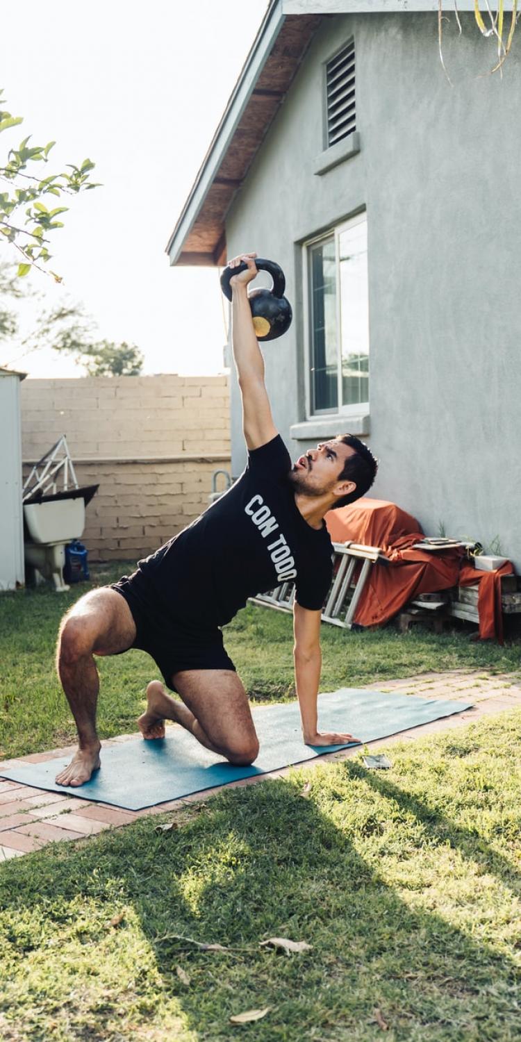 Man working out outdoors
