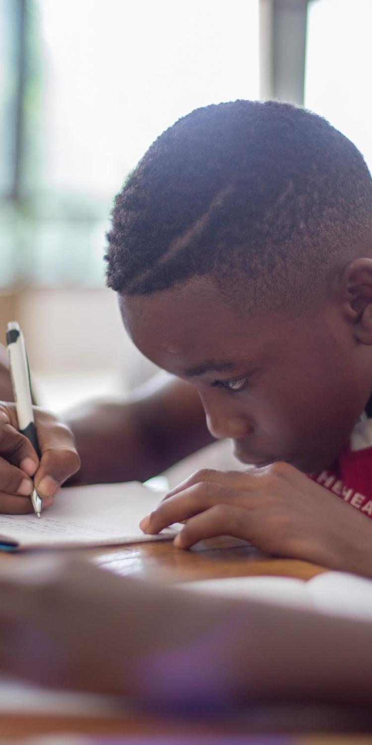 Two kids doing homework