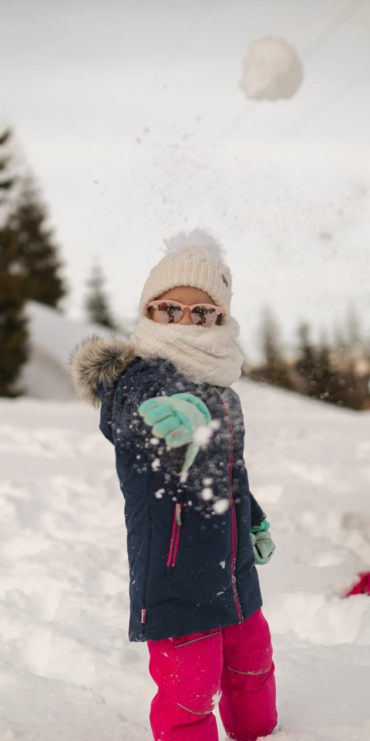 Kids playing in snow