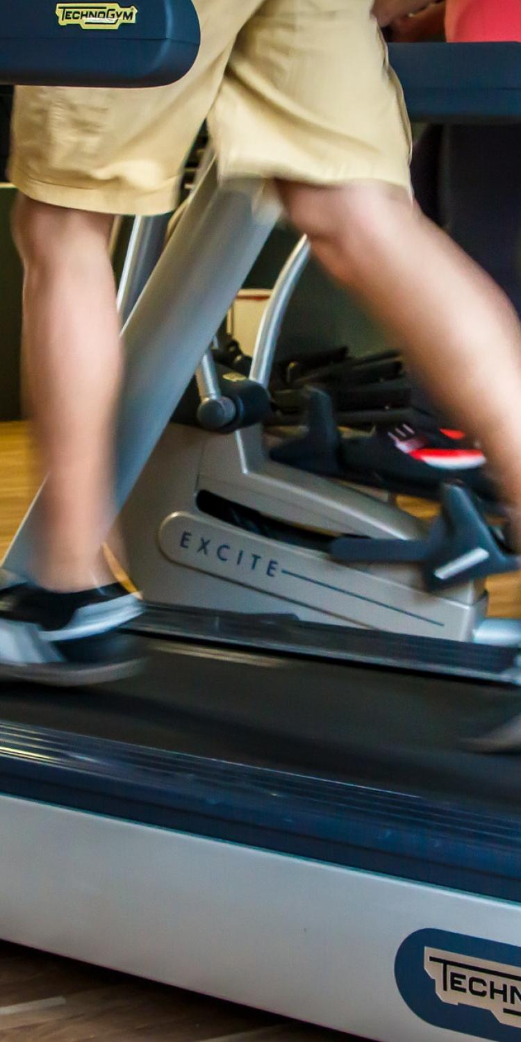 Person running on treadmill