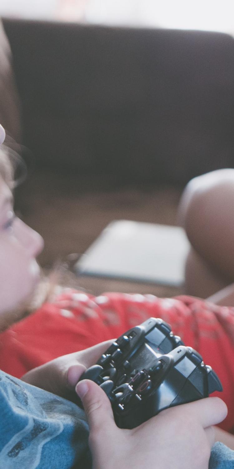 Kids playing video games