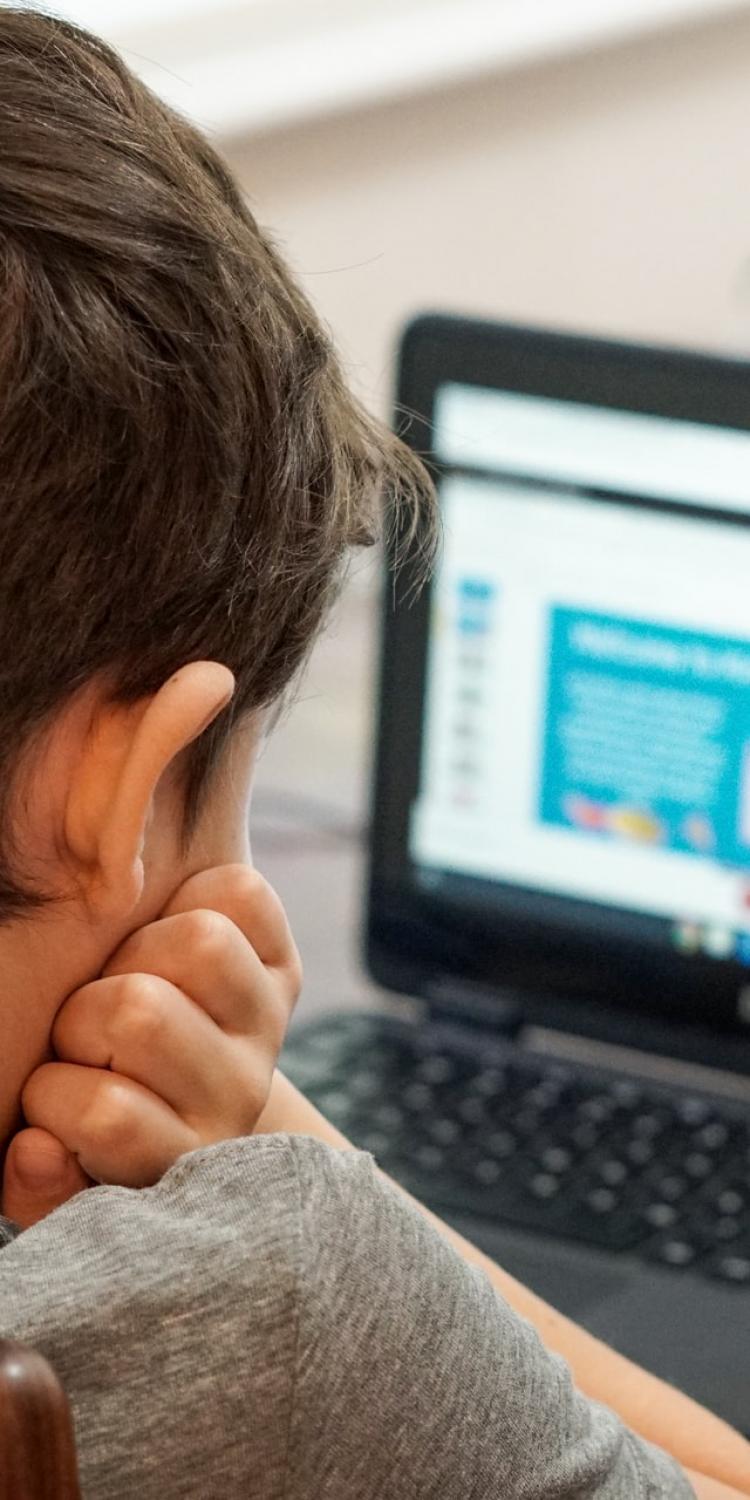 Child looking at computer