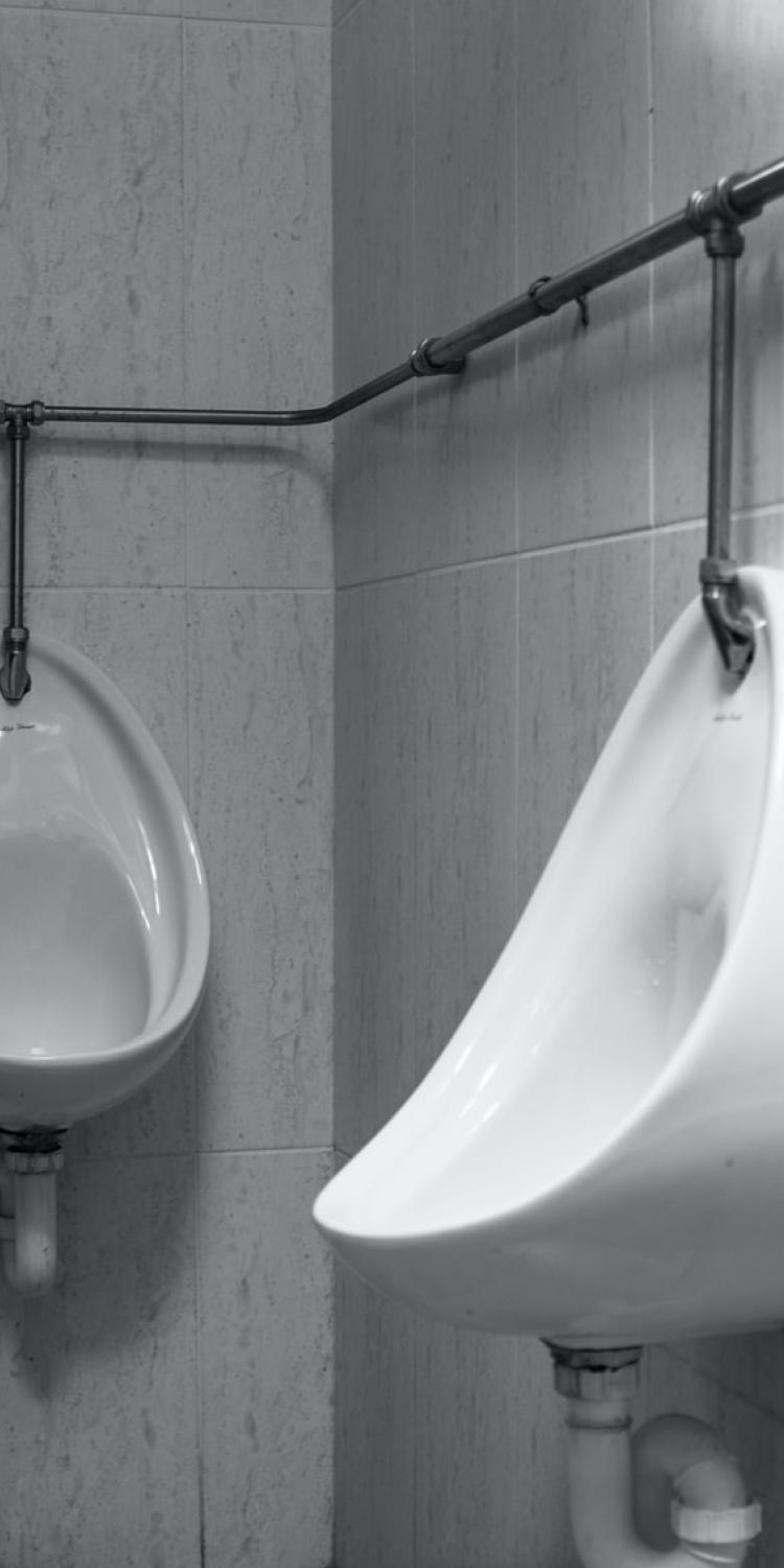 Urinals on wall