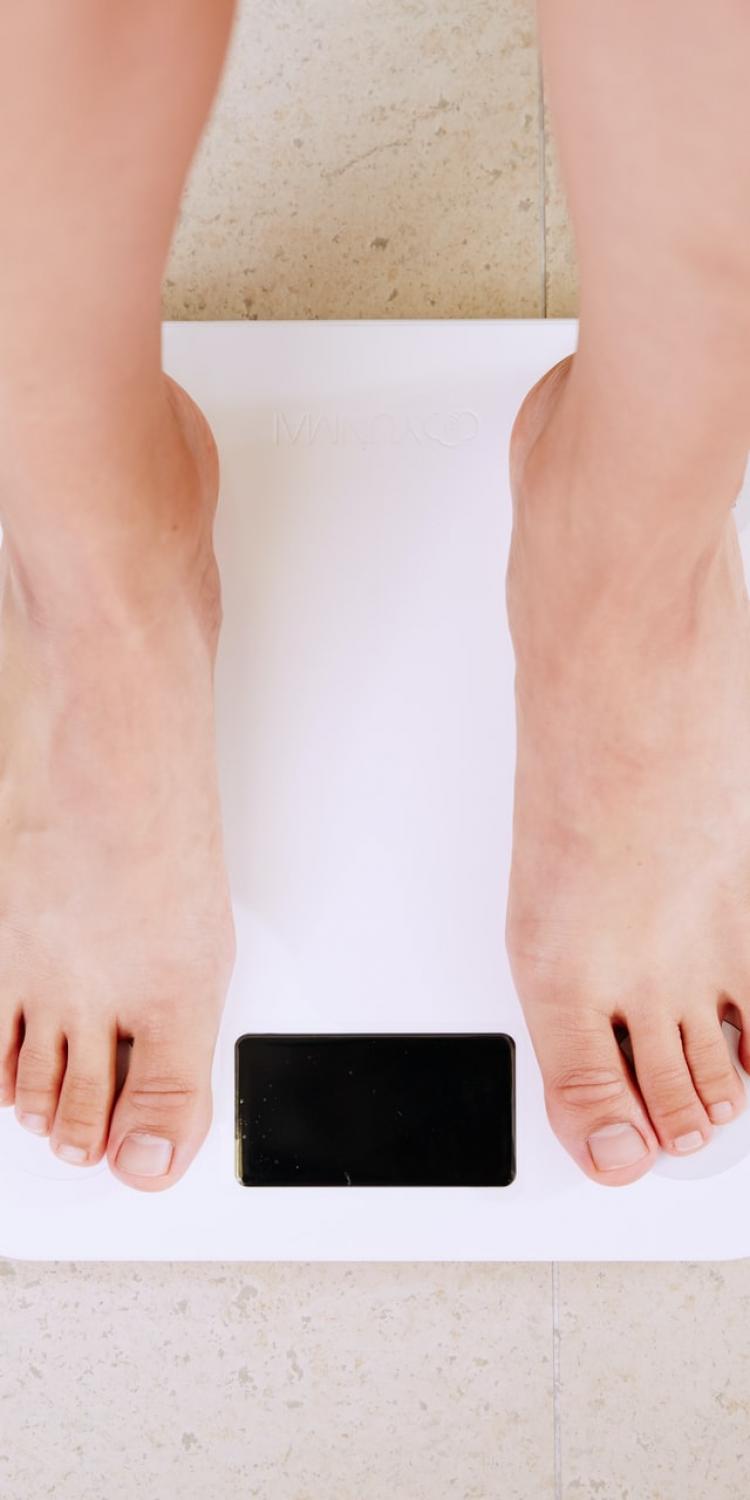 Person standing on scale