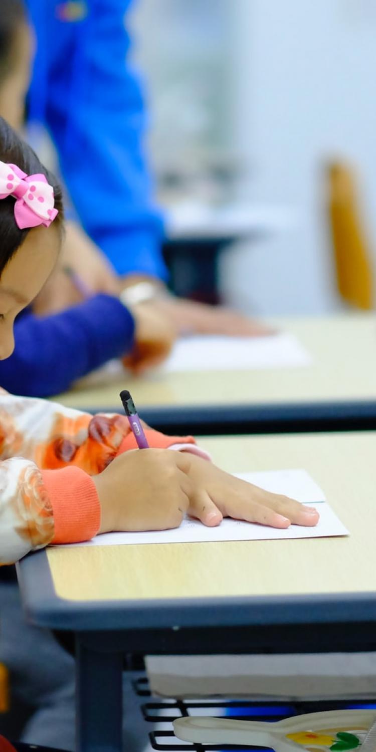 Girl sitting at a desk