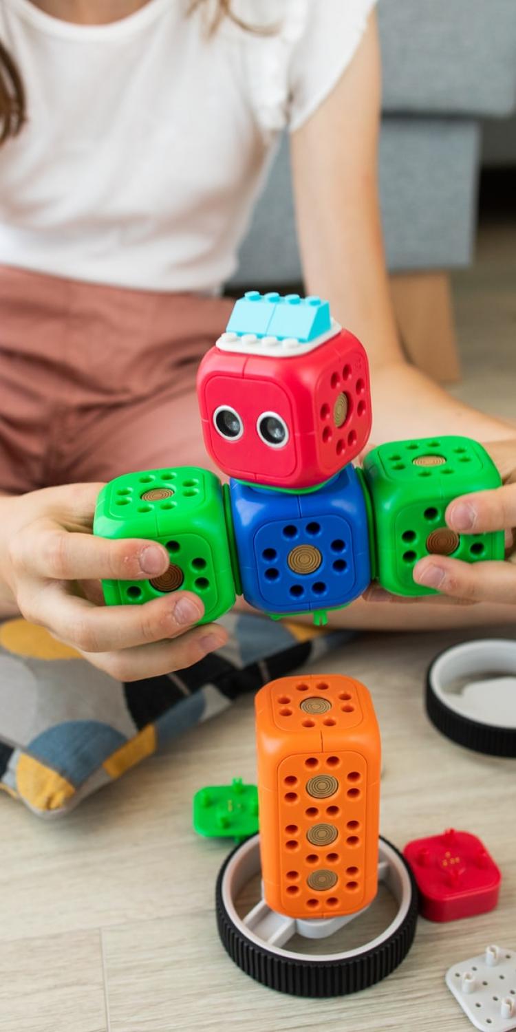 Child playing with toys