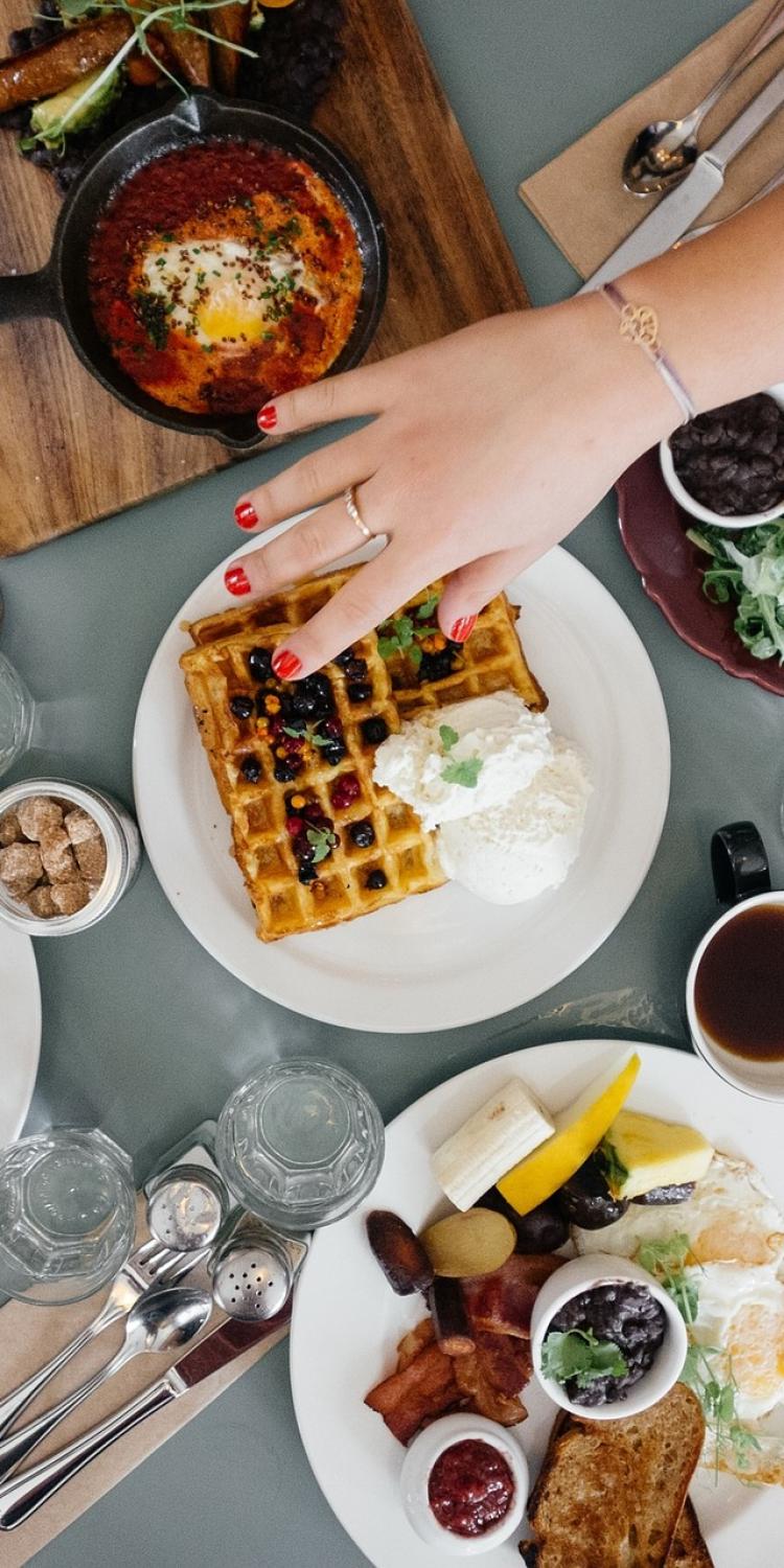 Breakfast on table