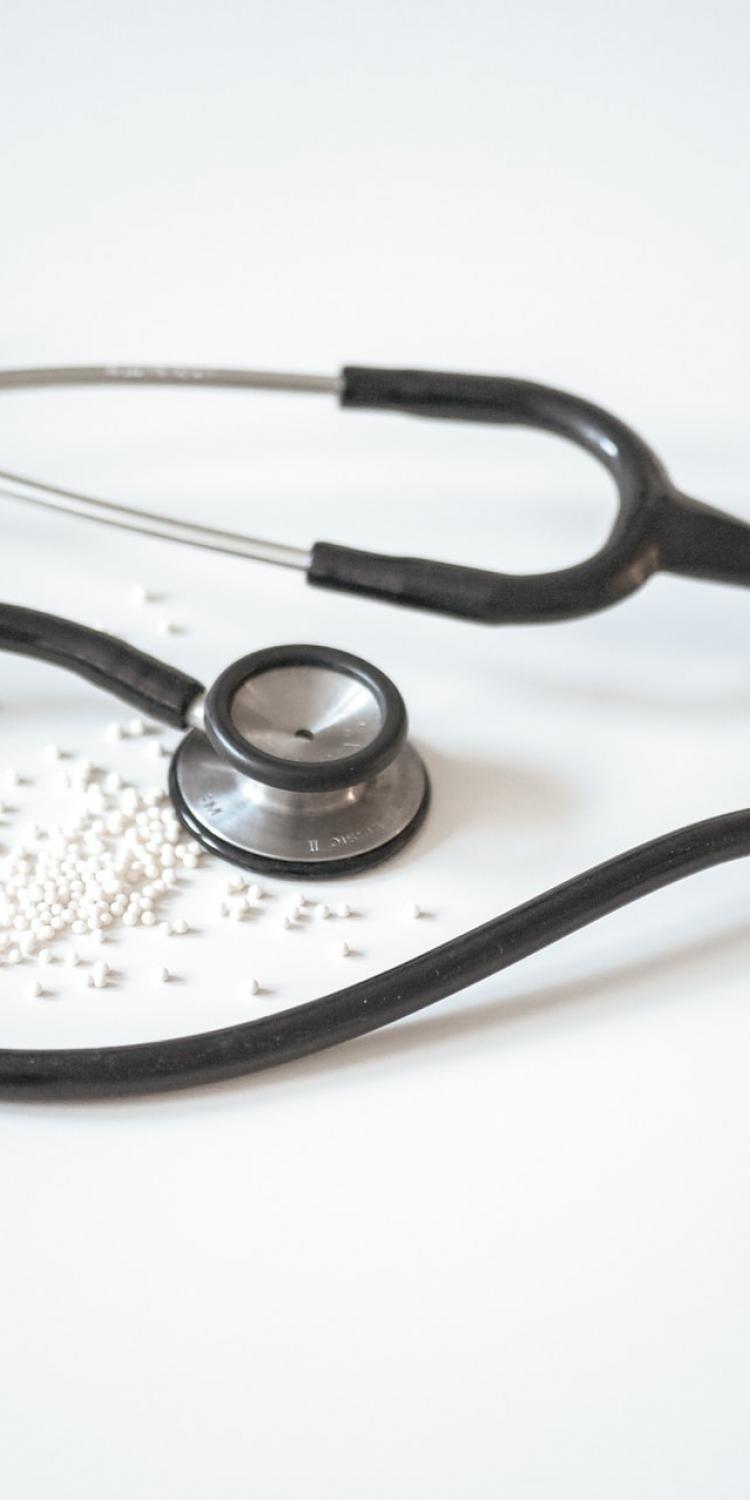 Stethoscope on white background