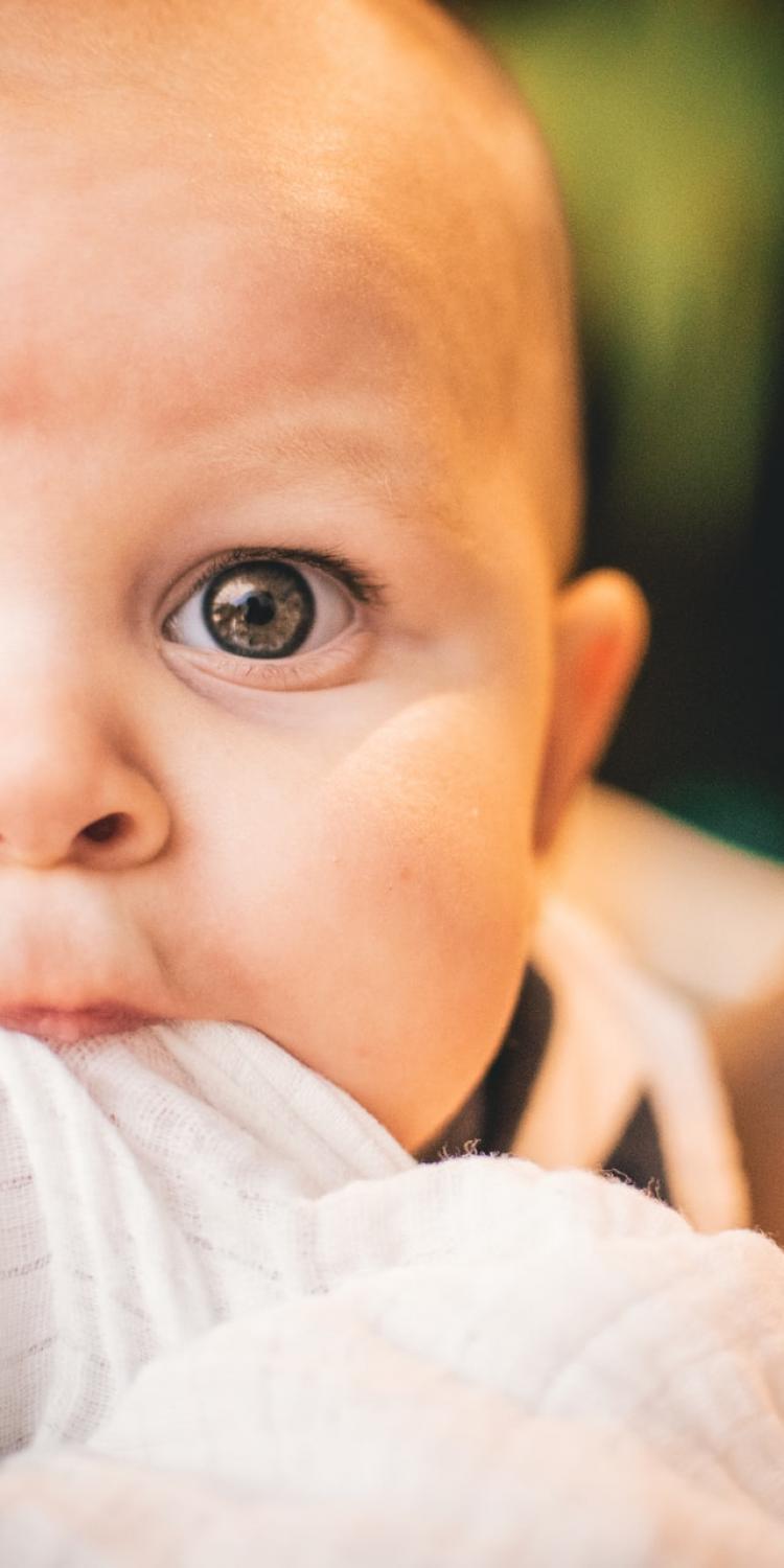 Close up on baby's face