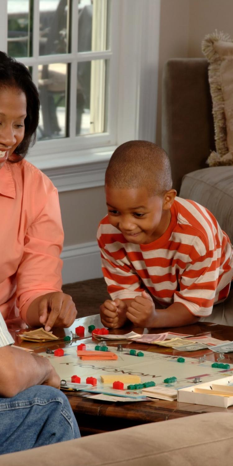 Parents and kids playing games