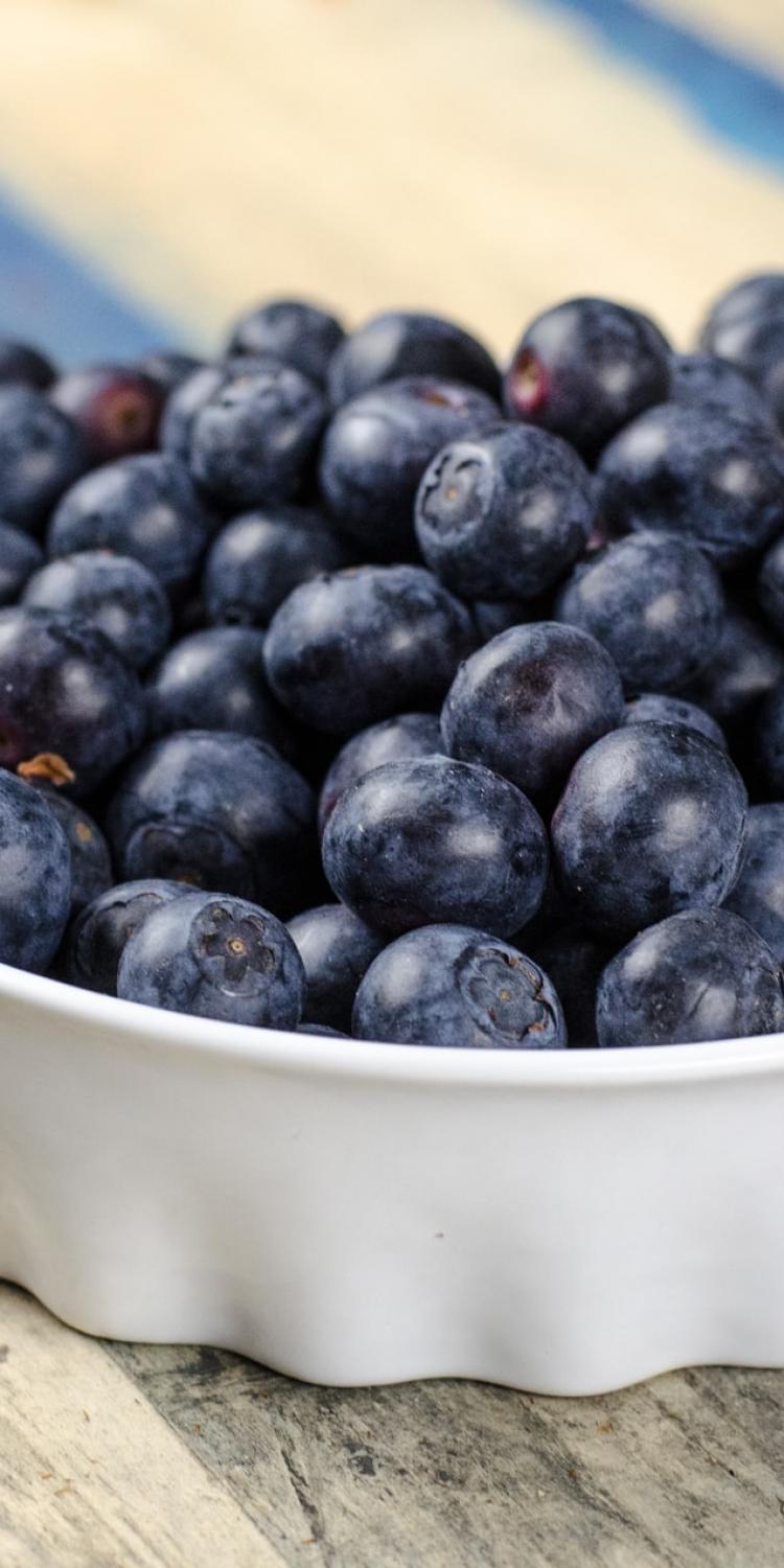 Blueberries in small bowl