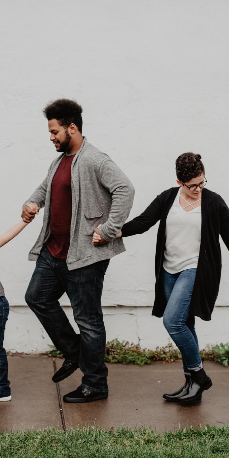 Family holding hands