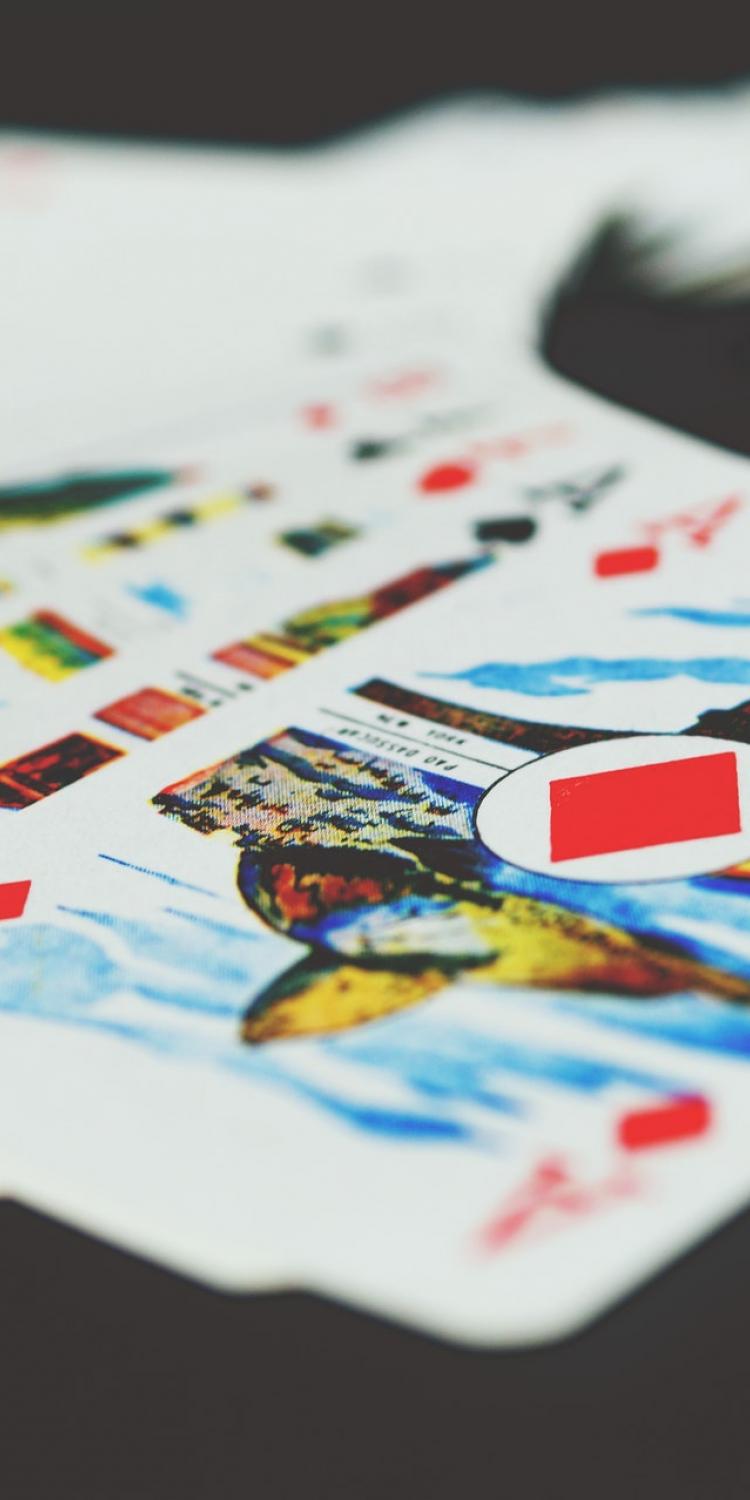 Playing cards on table