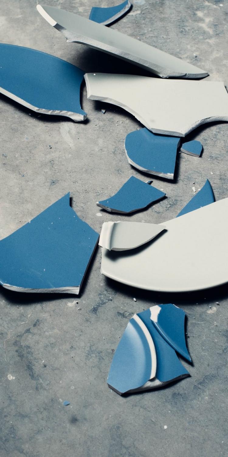 Shattered plate