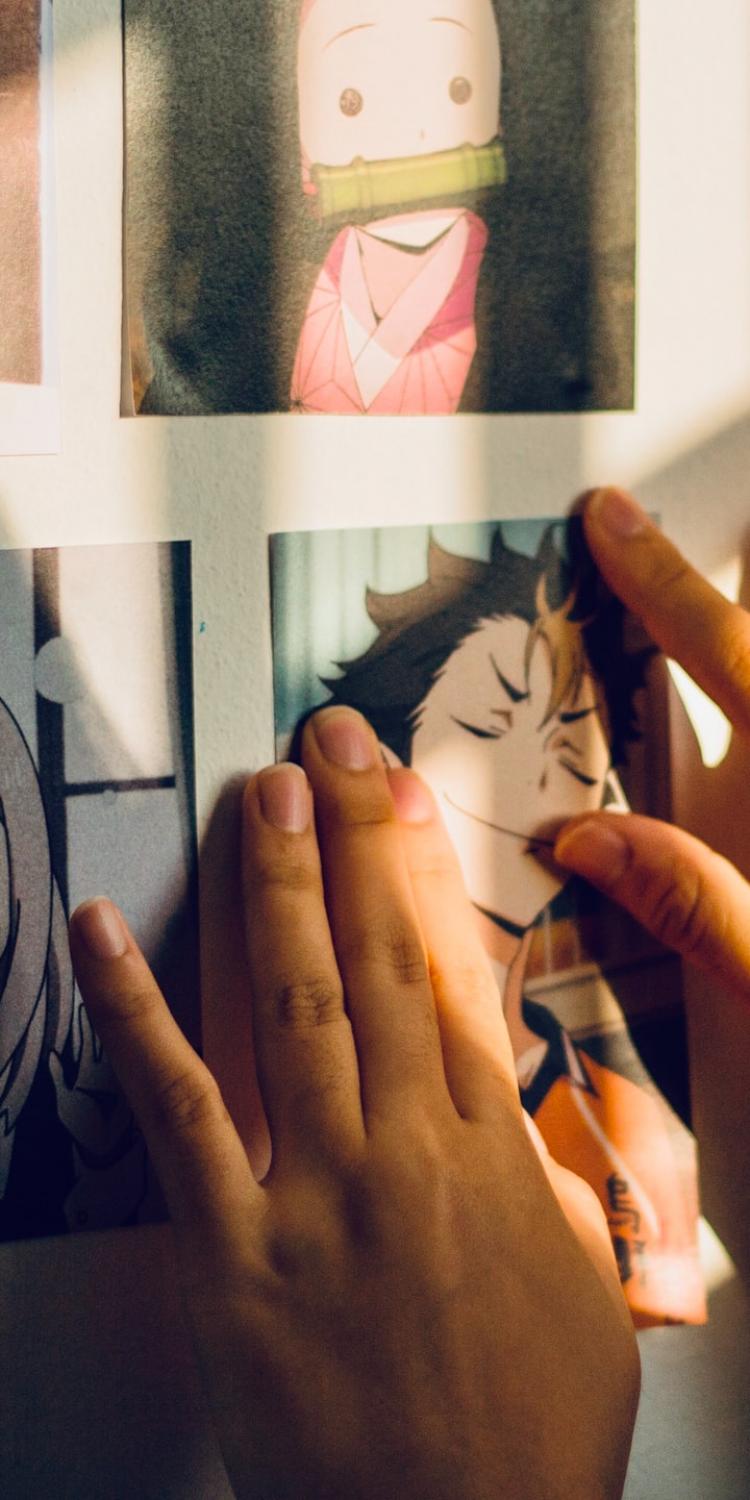 Anime pictures on wall