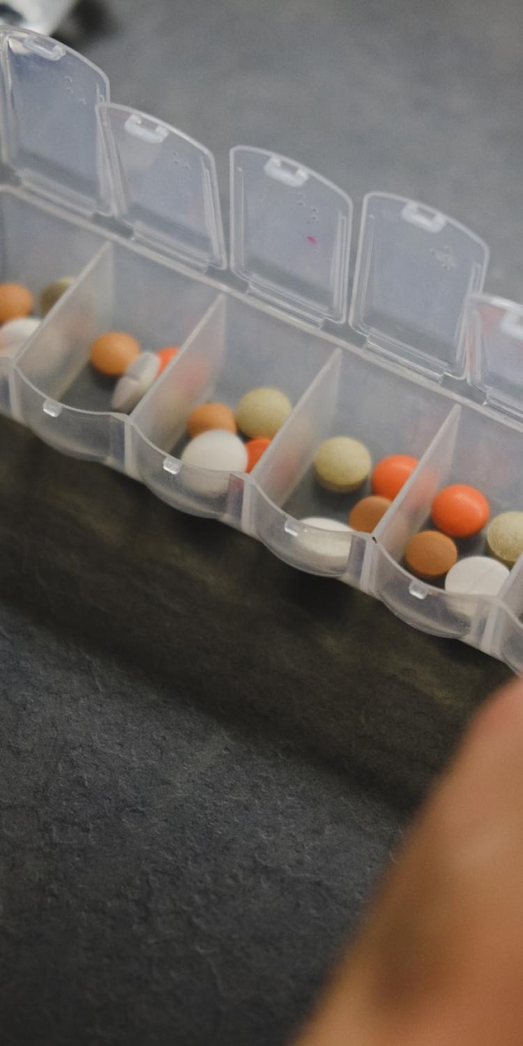 Medicine in tablet holder