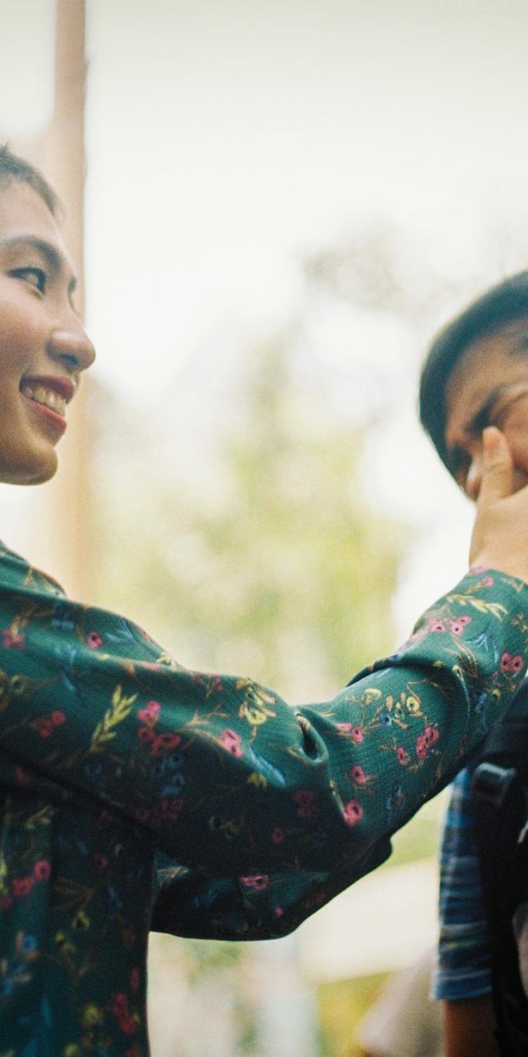 Girl hitting a boy