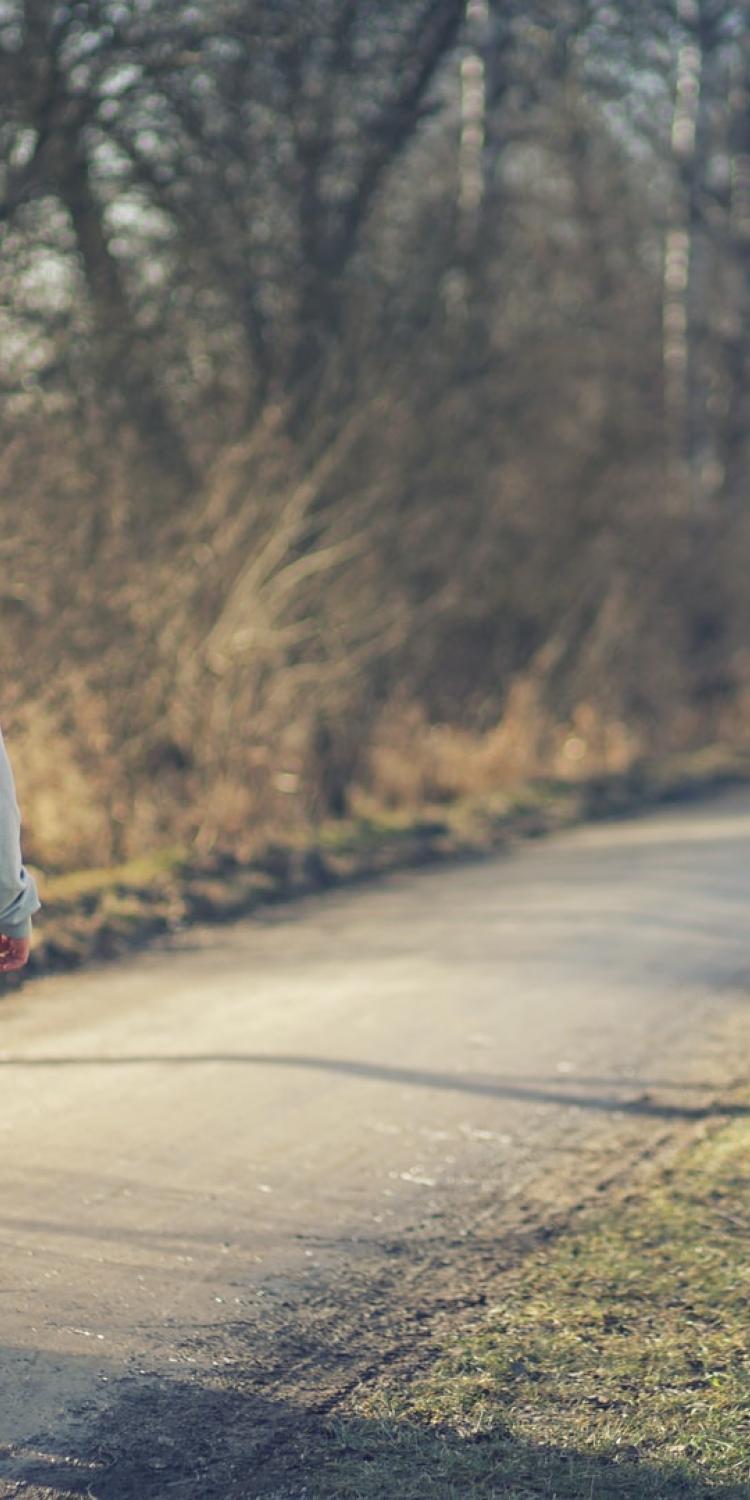 Two women walking