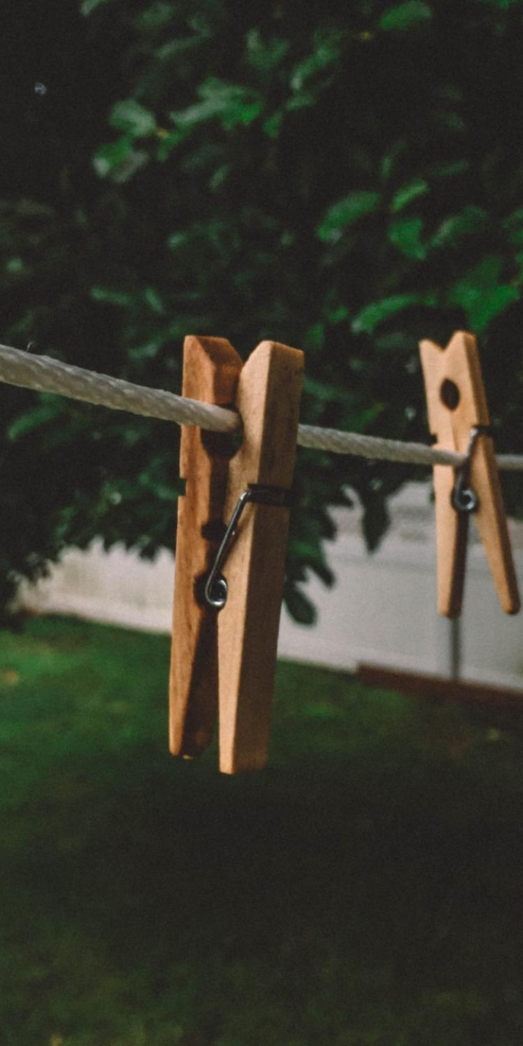 Laundry pins on string