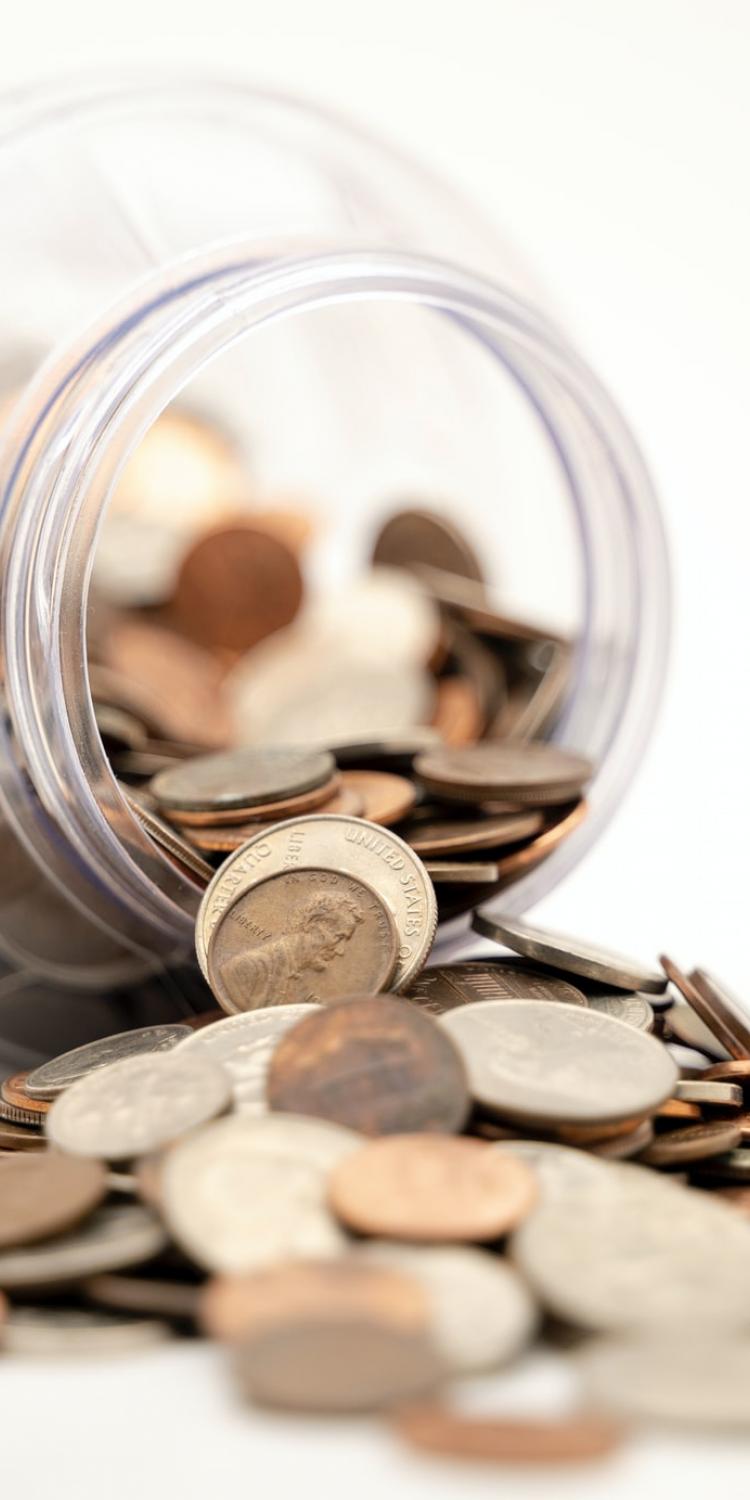 Coins in a jar