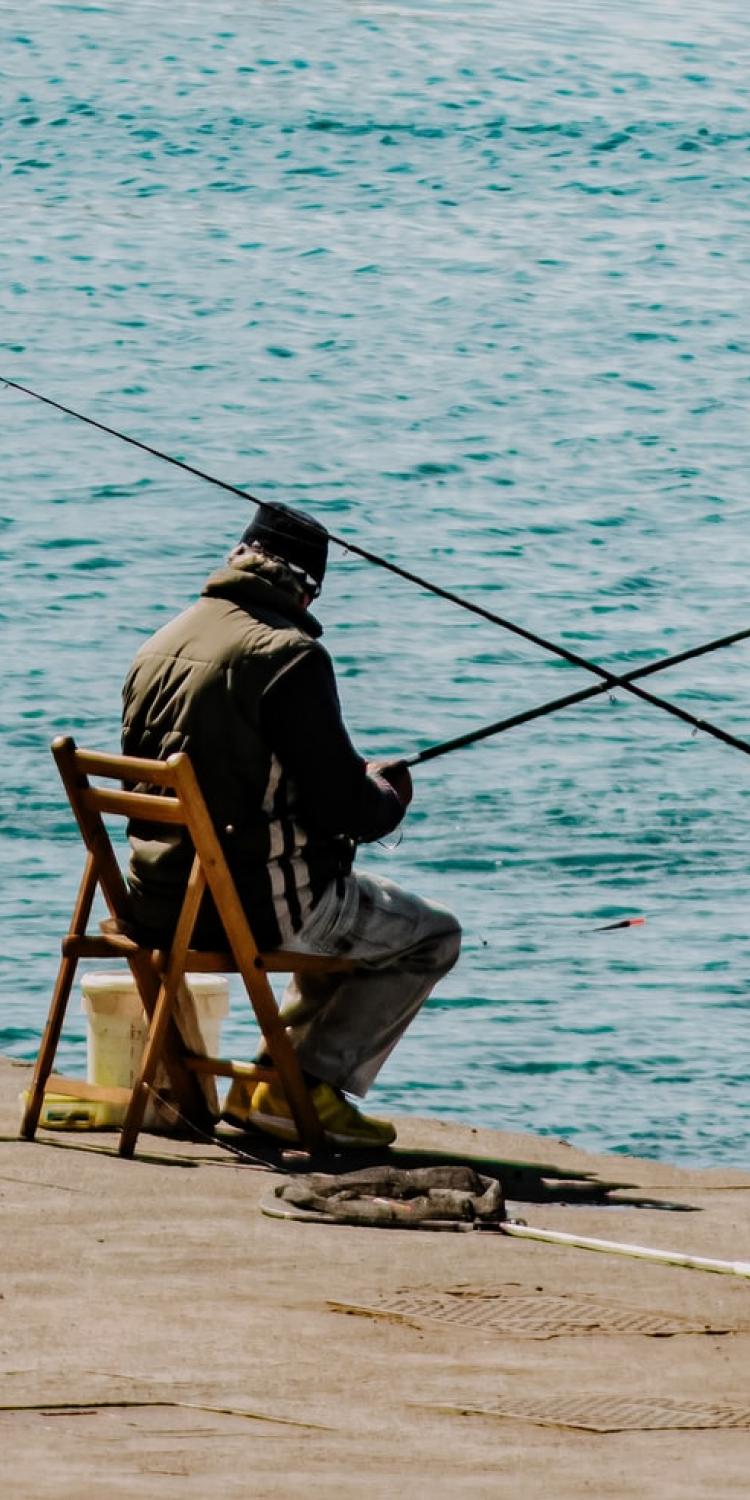 Two men fishing