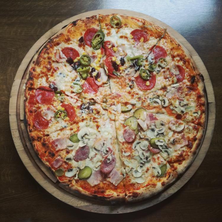 Pizza on pizza stone
