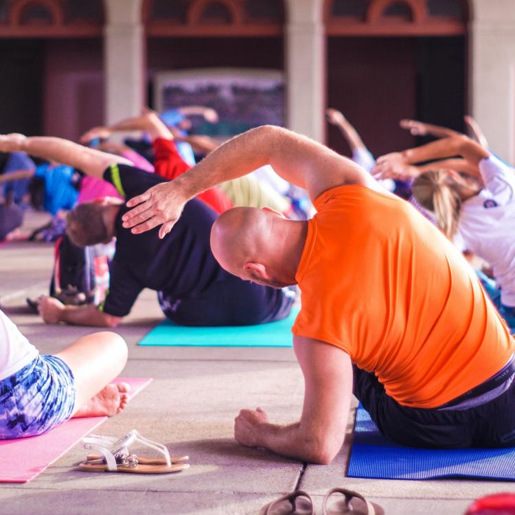 People stretching