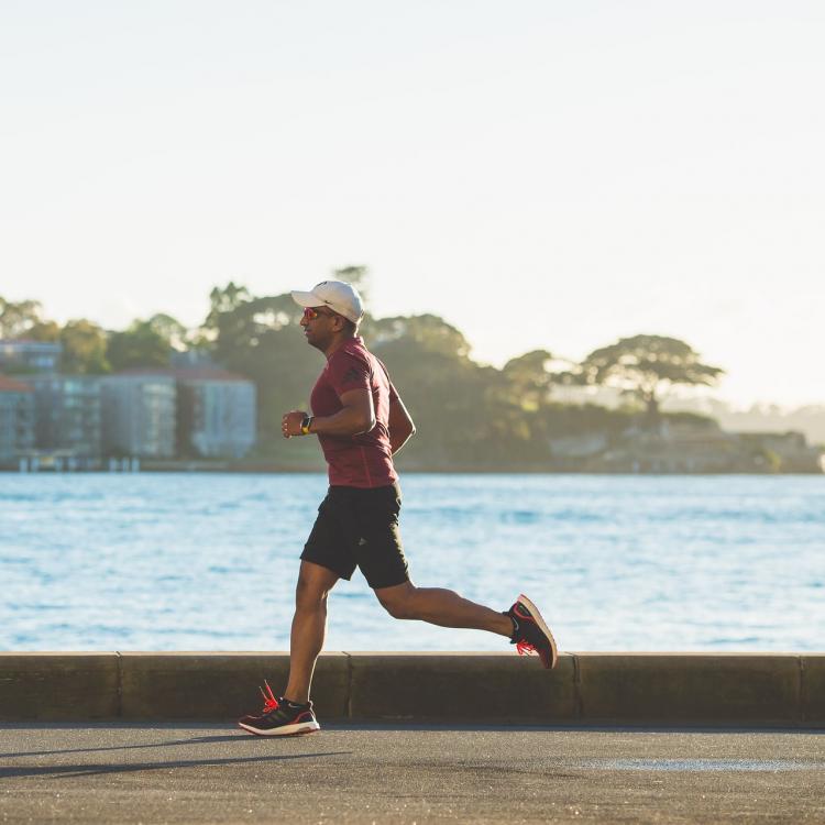 Man outside running