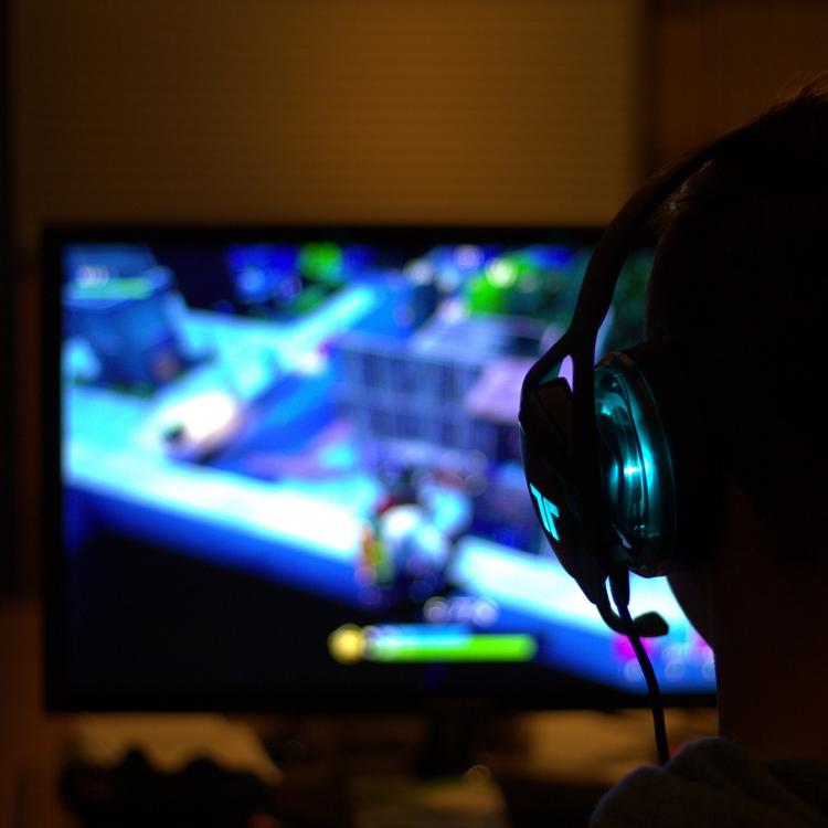 Person playing video game
