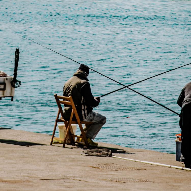 Two men fishing